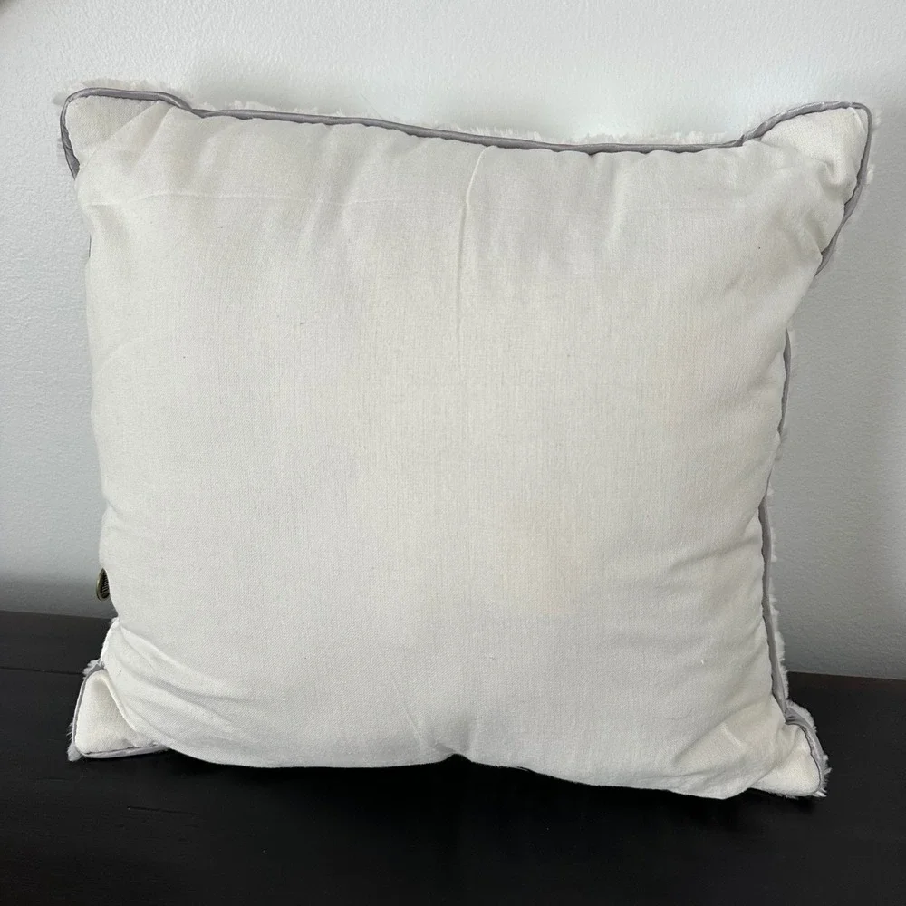 Pier 1 Imports Throw Pillow Light Up Off White Faux Fur Snowflake 16x16 Jewels